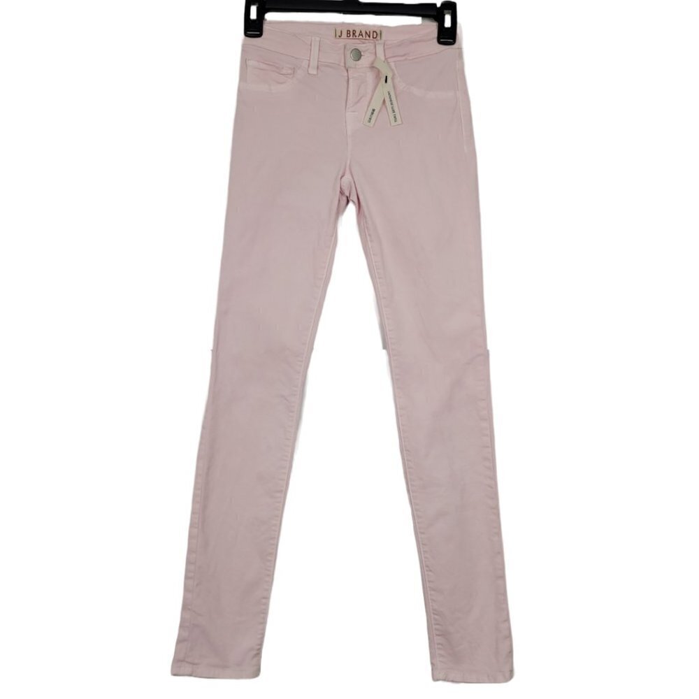 J Brand Skinny Leg Prty Pink Japanese Luxe Twill Pant 24 811K120